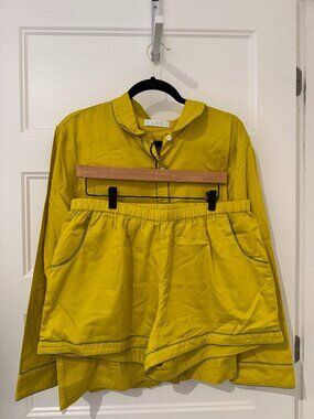 Poplin Cotton LAKE Pajamas with Piped Detailing